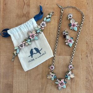 Chloe + Isabel Cream Bracelet, Earrings, and Statement Necklace Set